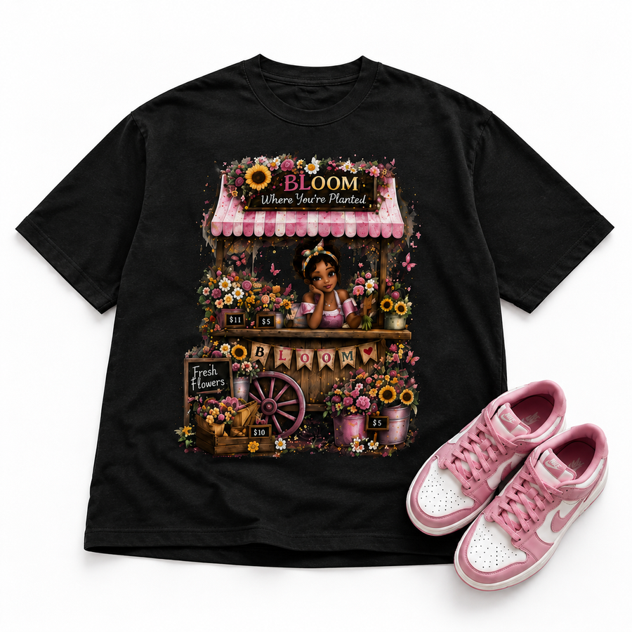 Bloom black tee