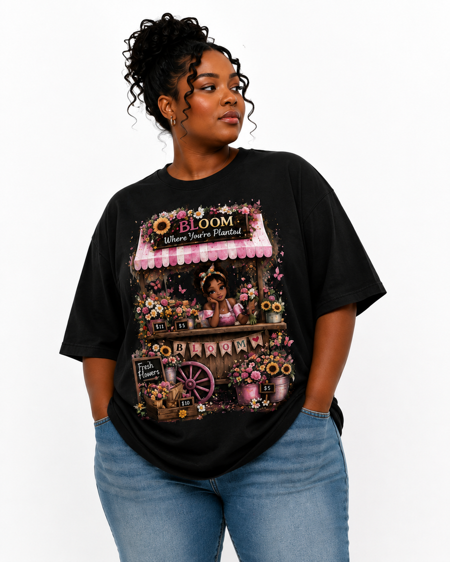 Bloom black tee