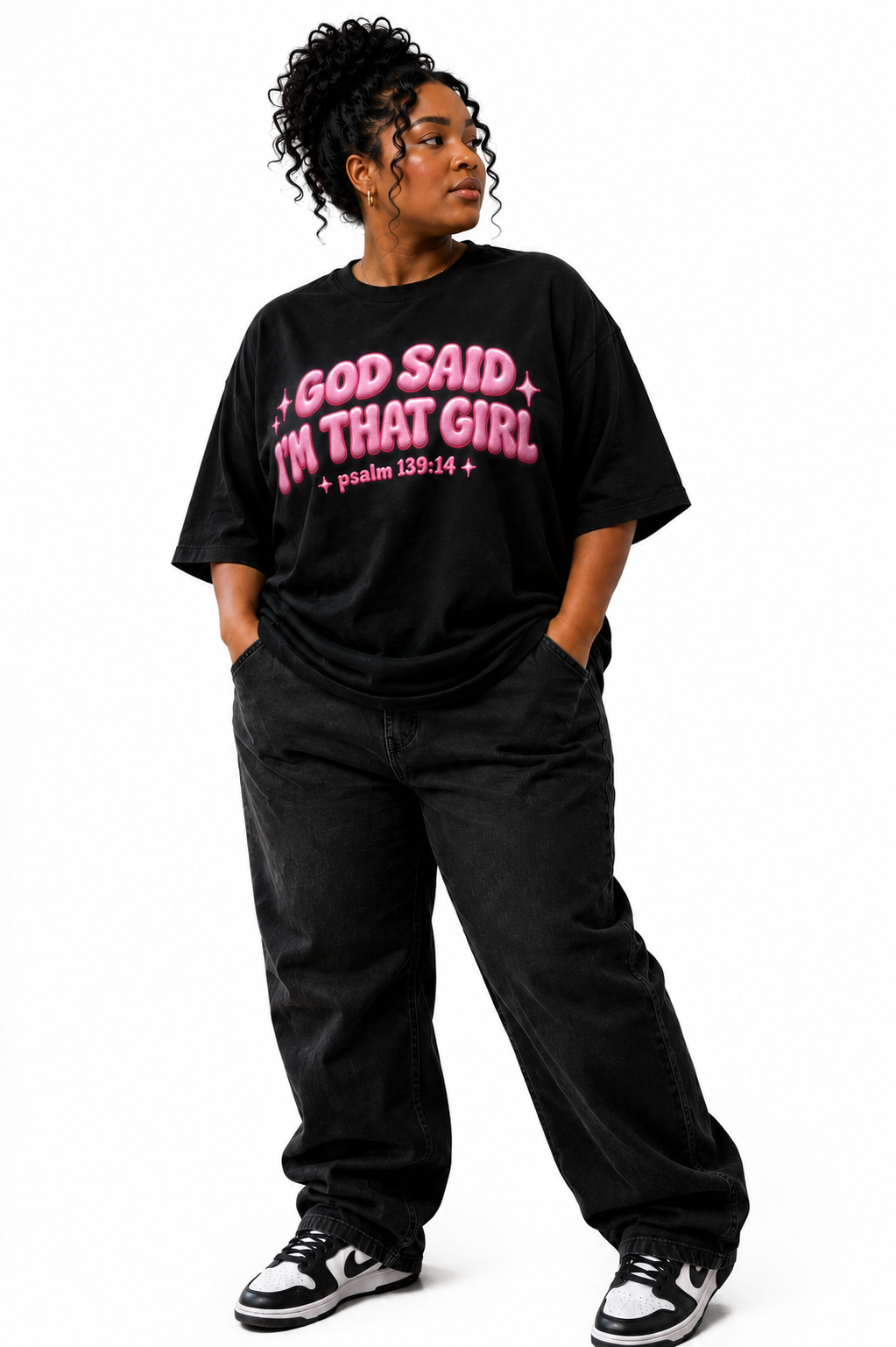that girl tee black/white