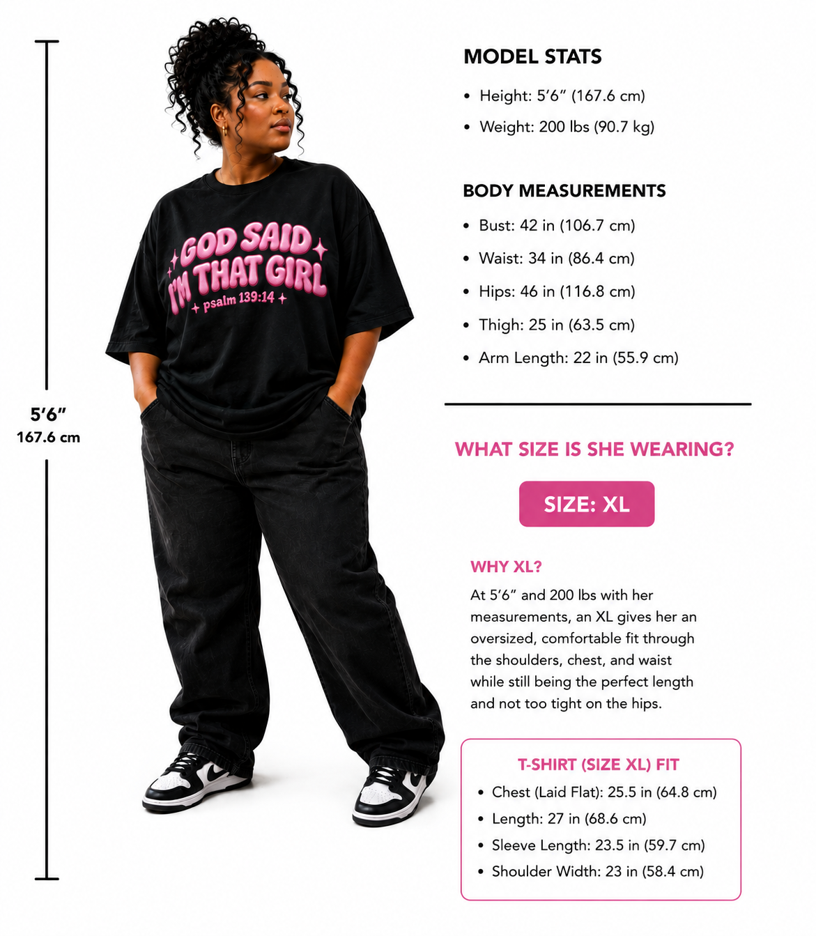 that girl tee black/white